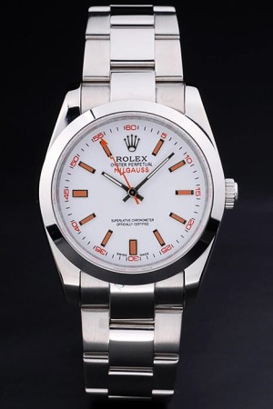 Rolex Milgauss Swiss Movement Monochrome Watch White Dial 45mm