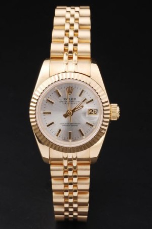 Rolex Datejust Swiss Movement Replica Ladies Watches Gold Watch Grey Dial 34mm