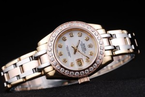 Rolex Datejust Swiss Movement Quality Replica Watches Gold Watch White Dial 33mm