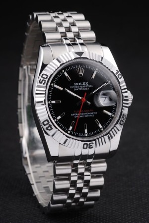 Rolex Datejust Swiss Movement Quality Replica Watches Silver Watch Black Dial 45mm