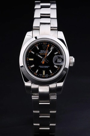 Rolex Milgauss Swiss Movement Monochrome Watch Black Dial 34mm