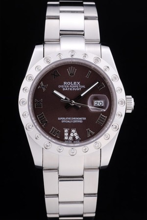 Rolex rl328 Swiss Movement Monochrome Watch Brown Dial 44mm