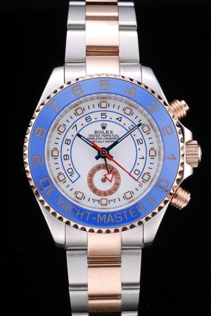 Rolex Yachtmaster Swiss Movement Blue Ceramic Bezel White Dial Tachymeter 49mm