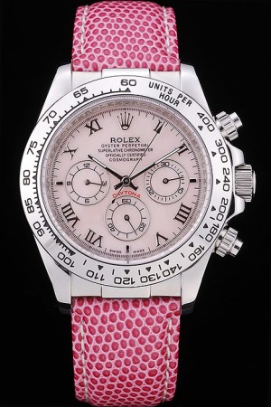 Rolex Daytona Swiss Movement  Monochrome Watch Light Pink Dial 48mm