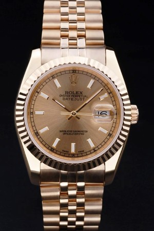 Rolex Datejust Swiss Movement Quality Replica Watches Gold Watch Gold Dial 45mm