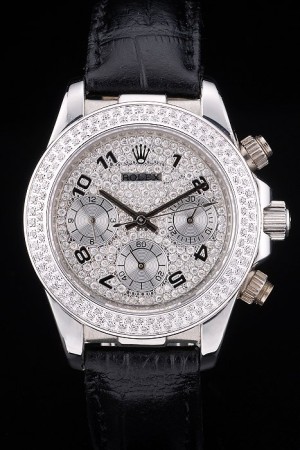 Rolex Daytona Swiss Movement Replica Monochrome Watch  White Dial 44mm