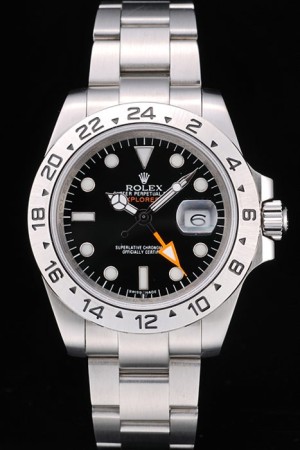 Rolex Swiss Explorer Swiss Movement Stainless Steel Bezel Black Dial Tachymeter 48mm