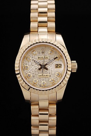 Rolex Datejust Swiss Movement Quality Replica Watches Gold Watch Gold Dial 34mm