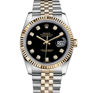 High End Swiss Rolex Datejust 36 Black Diamond Dial Replica Men's Jubilee Watch 126233 