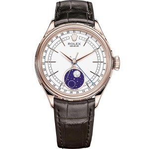 Replica Swiss Rolex Cellini Automatic Moonphase 18k Everose Gold Men's Watch 50535