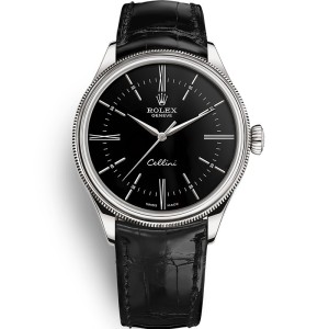 High End Replica Rolex Cellini Time Black Dial Automatic Men's Watch 50509