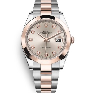 Replica Rolex Datejust 41 Swiss Automatic Rose Gold Dial Diamond Men's Watch 126301