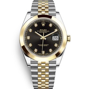 Replica Rolex Datejust 41 Swiss Automatic Black Diamond Dial Men's Watch 126303BKDJ