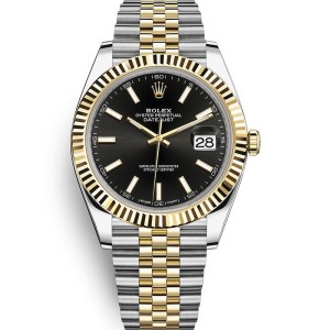 Replica Swiss Rolex Datejust 41 Black Dial Steel and 18K Yellow Gold Men's Watch 126333-0014 High End