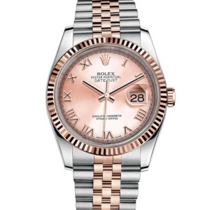  High End Swiss Rolex Datejust 36 Automatic Pink Dial  Replica Unisex Watch 116231