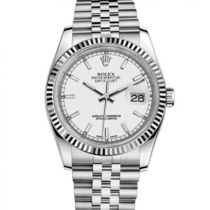 High End Replica Swiss Rolex Datejust Automatic Chronometer White Dial Men's Watch 116234 36mm