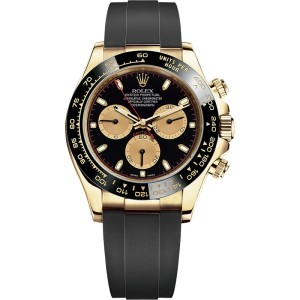 Replica Swiss Rolex Daytona Super Clone Black Gold Dial Men's Oyster Watch 116518LN