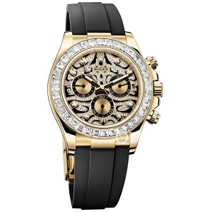 High Eng Replica Rolex Daytona Eye of the Tiger Chronograph Automatic Chronometer Diamond Men's Watch 116588TBR