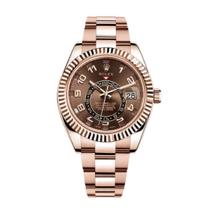 Super Clone Replica Rolex Sky-Dweller Chocolate Dial Rose Gold 326935-0003 Men's Watch