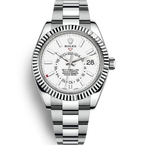 High End Replica Swiss Rolex Sky-Dweller Oyster Automatic White Dial Men's Watch 326934-0001 