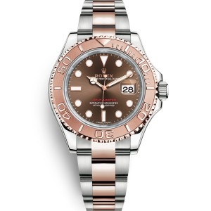 Replica Swiss Rolex Yacht-Master 116621 Chocolate Dial Steel and 18K Everose Men's Oyster Watch