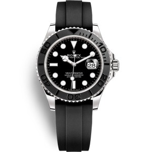  Super Clone Replica Swiss Rolex Yacht-Master Automatic Black Dial  Black Rubber Strap Men's Watch 226659 42mm