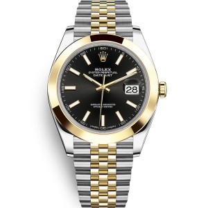 Replica Swiss Rolex Datejust 41 Black Dial Steel and 18K Yellow Gold Oyster Men's Watch 126303BKSO