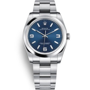 Replica Swiss Rolex Oyster Perpetual Automatic Blue Dial Men's Watch 116000 36mm High End