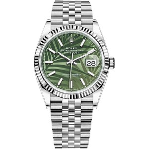 Replica Rolex Datejust 126234 Green Palm Leaf Dial Automatic Men's Watch