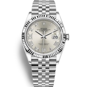 High End Replica Swiss Rolex Datejust 36 Automatic Silver Gray Dial Jubilee Unisex Watch 126234