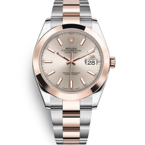 Super Clone Rolex Datejust 126301 Rose Gold Dial Replica Automatic Men's Watch 