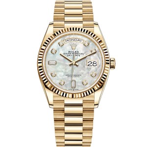  Replica Swiss Rolex Day-Date 128238 18k Yellow Gold  Mother Of Pearl Dial  President Watch 