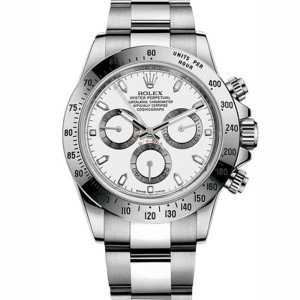 Super Clone Rolex Daytona White Dial Stainless Steel Replica Swiss Automatic Men's Watch 116520 40mm
