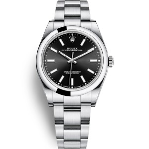 Super Clone Swiss Rolex Oyster Perpetual 39 Automatic Black Dial Replica Men's Watch 114300-0005