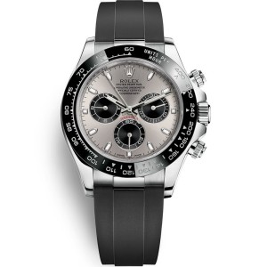 Super Clone Replica Swiss Rolex Cosmograph Daytona Automatic Silver Gray Dial Oysterflex Men's Watch 116519