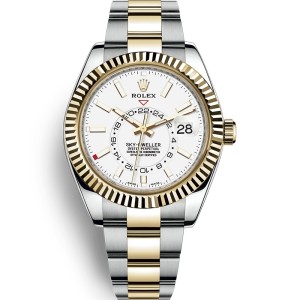 High End Swiss Rolex Sky-Dweller Automatic Chronometer White Dial Replica Men's Watch 326933