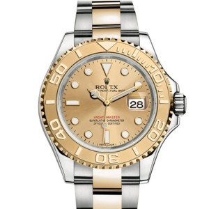 Replica Swiss Rolex Yacht-Master Gold Dial Stainless steel Oyster Bracelet Automatic Men's Watch