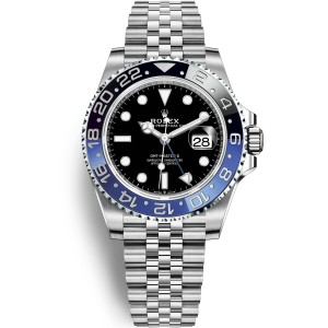 Super Clone Rolex GMT-Master II Swiss Automatic Replica Blue and Black Bezel Black Dial Men's Watch 126710BLNR-0002 