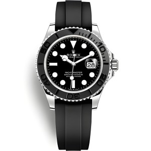  Super Clone Replica Swiss Rolex Yacht-Master Automatic Black Dial  Black Rubber Strap Men's Watch 226659 42mm