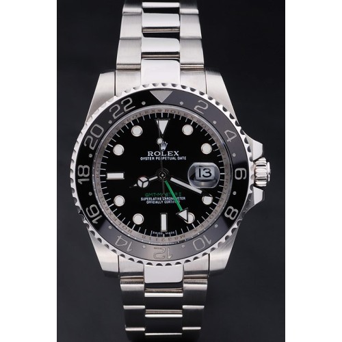 Rolex Perpetual Swiss Movement  Silver Watch Black Dail 47mm