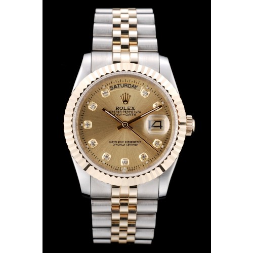Rolex Day-Date Swiss Movement Quality Replica Watches Automatic Watch Gold Dial 44mm