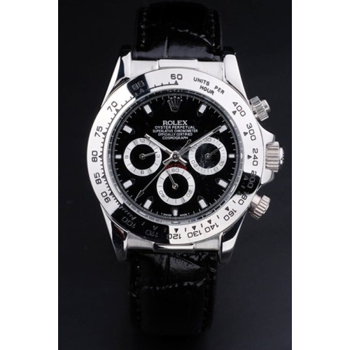 Rolex Daytona-rl84 Swiss Movement Monochrome Watch Black Dial 48mm
