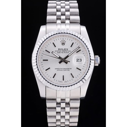 Rolex Swiss Movement Monochrome Watch White Dial 44mm