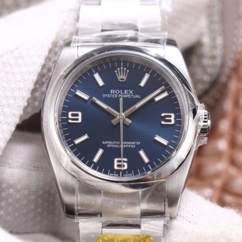 Replica Swiss Rolex Oyster Perpetual Automatic Blue Dial Men's Watch 116000 36mm High End