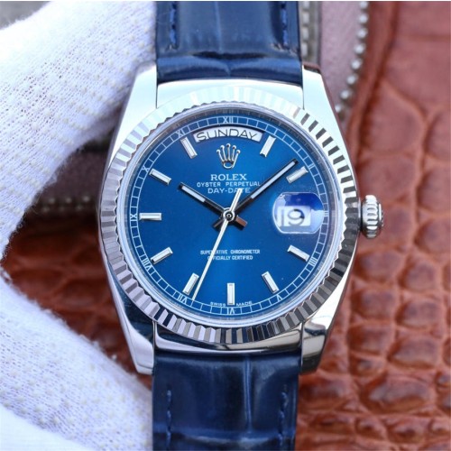 Replica Swiss Rolex Day-Date 36  Automatic Blue Dial  President Men's Watch