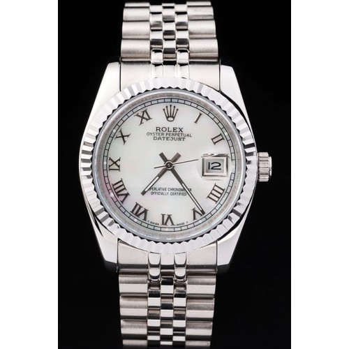 Rolex Datejust Swiss Replica Watch Silver Watch White Dial 44mm