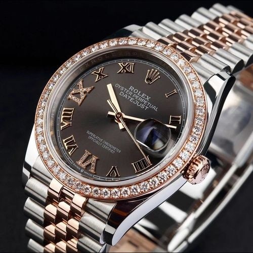 Replica Swiss Rolex Datejust 36 Dark Brown Diamond Dial Automatic Unisex Jubilee Watch 126284