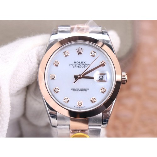Replica Rolex Datejust 41 Swiss Automatic White Dial Diamond Men's Watch 126301