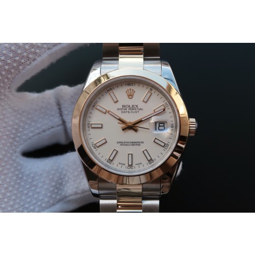 Replica Rolex Datejust 41 Swiss Automatic White Dial Steel and 18K Yellow Gold Men's Watch 126303WSO