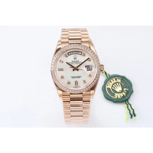 High End Replica Swiss Rolex Day-Date 36 Automatic Diamond Unisex Watch 128345 
